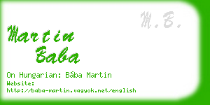 martin baba business card