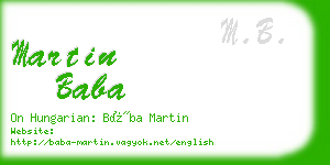 martin baba business card